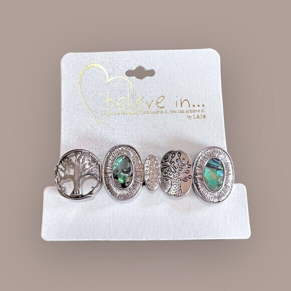 BELIEVE IN...BY L & J Stretch Bracelet Tree of life | Abalone Shell - Picture 10 of 10